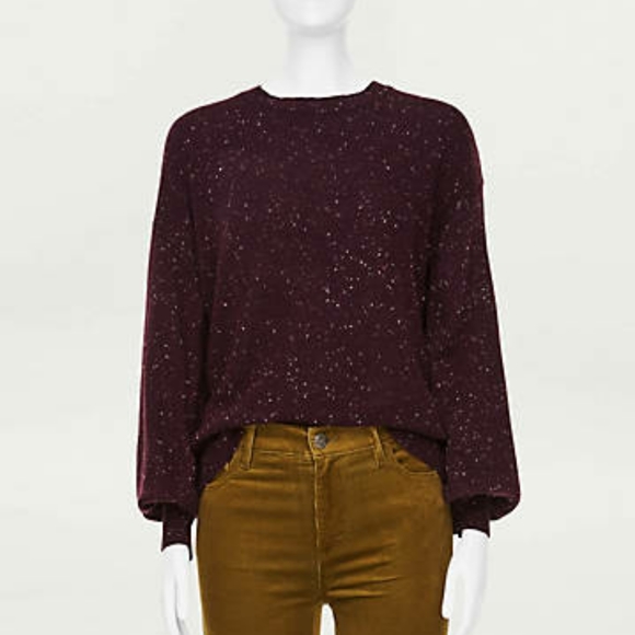 LOFT Sweaters - Loft Outlet XS dark purple balloon sleeve sweater
